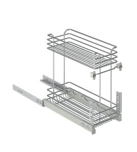 Cestello  Estraibile Portabottiglie Cromati Per Mobile Base Da 30 cm  611015.Y